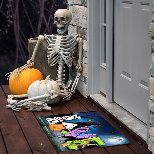 Tapis de sol décoratif pour fête d'halloween, paillasson de maison amusant, visage de citrouille d'horreur, paillasson fantôme
Tapis de sol décoratif pour fête d'halloween, paillasson de maison amusant, visage de citrouille d'horreur, paillasson fantôme