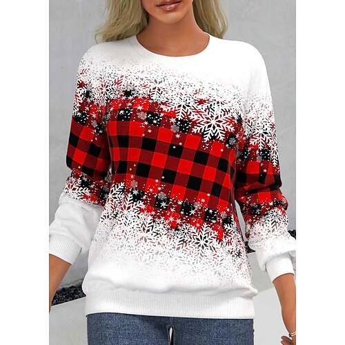 Damen Zur Seite fahren Weihnachts -Sweatshirt Sportbekleidung Festival Rote Plaid Schneeflocke Weihnachten Casual Rundhalsausschnitt Langarm Oberteil Mikro-elastisch Herbst Winter
Damen Zur Seite fahren Weihnachts -Sweatshirt Sportbekleidung Festival Rote Plaid Schneeflocke Weihnachten Casual Rundhalsausschnitt Langarm Oberteil Mikro-elastisch Herbst Winter