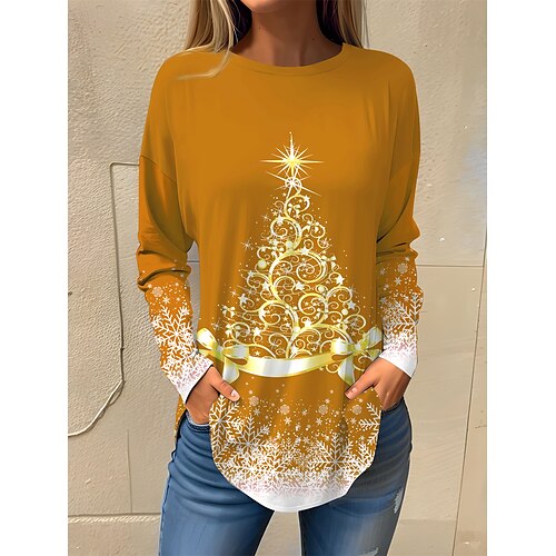 Femme T shirt Tee Chemise de Noël Noir Rouge Bleu Arbre de Noël Imprimer manche longue Noël Fin de semaine Fête / Célébration Col Rond Standard Peinture Printemps Automne
Femme T shirt Tee Chemise de Noël Noir Rouge Bleu Arbre de Noël Imprimer manche longue Noël Fin de semaine Fête / Célébration Col Rond Standard Peinture Printemps Automne