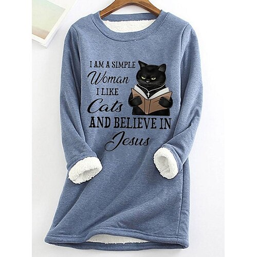Mulheres Moletom Estacionar Tosão Difusa Teddy Preto Rosa Azul Gato Letra Casual Esportes Decote Redondo Manga Longa Top Micro-Elástica Outono inverno
Mulheres Moletom Estacionar Tosão Difusa Teddy Preto Rosa Azul Gato Letra Casual Esportes Decote Redondo Manga Longa Top Micro-Elástica Outono inverno