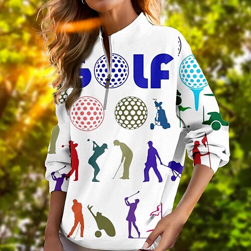 Femme Sweat à capuche de golf Pull de golf Sweat Golf Chaud Respirable Evacuation de l'humidité manche longue Vêtements d'extérieur de golf Top Standard Poches latérales 1/4 Zip Géométrie Imprimé
Femme Sweat à capuche de golf Pull de golf Sweat Golf Chaud Respirable Evacuation de l'humidité manche longue Vêtements d'extérieur de golf Top Standard Poches latérales 1/4 Zip Géométrie Imprimé