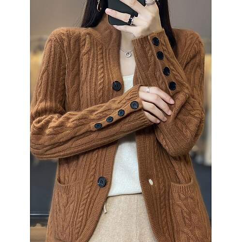 Gilet Cardigan Maille Femme torsadé Tricoter Court Bouton Poche Couleur unie Col V mode Décontractées du quotidien Sortie manche longue Automne Hiver Blanche Chameau S M L
Gilet Cardigan Maille Femme torsadé Tricoter Court Bouton Poche Couleur unie Col V mode Décontractées du quotidien Sortie manche longue Automne Hiver Blanche Chameau S M L