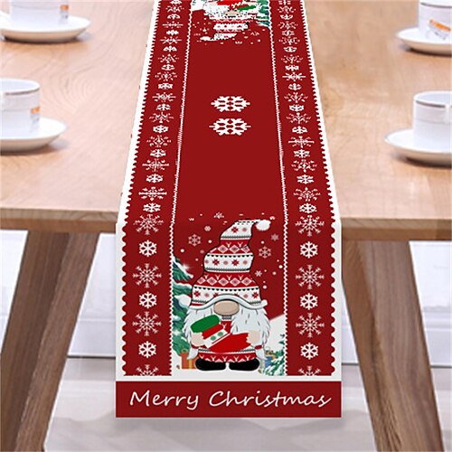 

Chemin de table de Noël rouge, décoration de table de style ferme de Noël d'hiver saisonnier