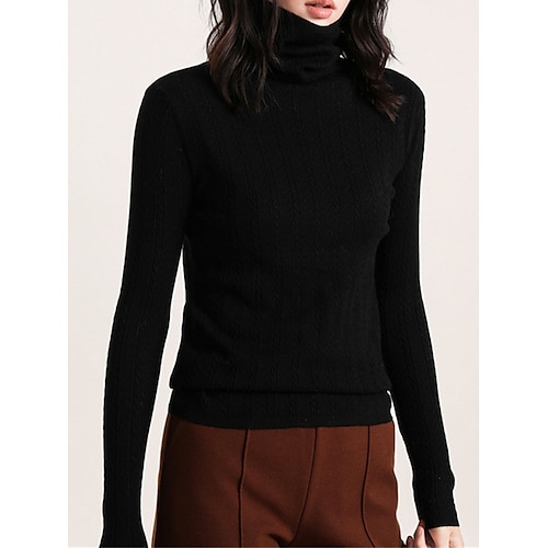 Pull Maille Femme A côtes Tricoter Normal Patchwork Couleur unie Col Roulé mode Décontractées Extérieur du quotidien manche longue Automne Hiver Noir Blanche S M L
Pull Maille Femme A côtes Tricoter Normal Patchwork Couleur unie Col Roulé mode Décontractées Extérieur du quotidien manche longue Automne Hiver Noir Blanche S M L