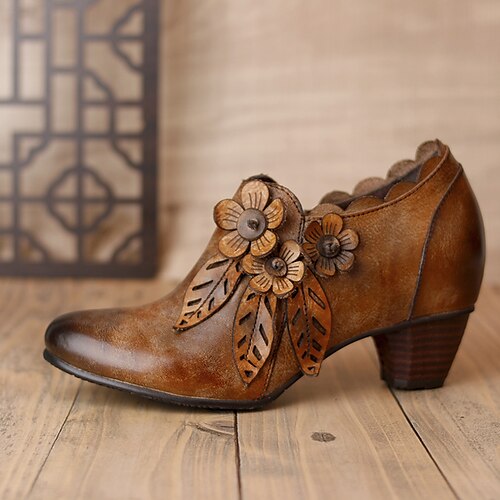 Femme Chaussures à Talons Grandes Tailles Chaussures faites à la main du quotidien Fermeture Fleur Talon Plat Bout pointu Rétro Vintage Décontractées Confort Cuir Fermeture Floral Marron
Femme Chaussures à Talons Grandes Tailles Chaussures faites à la main du quotidien Fermeture Fleur Talon Plat Bout pointu Rétro Vintage Décontractées Confort Cuir Fermeture Floral Marron