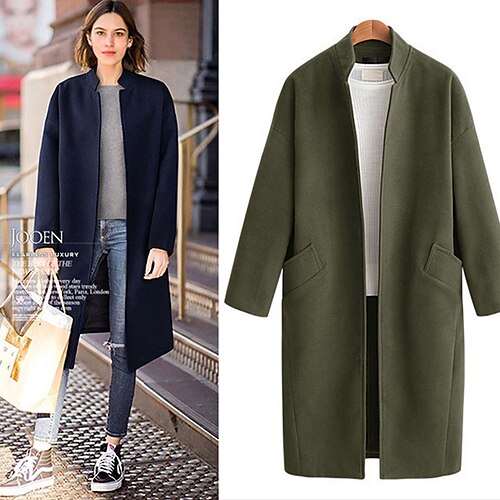 Mujer Abrigo Calle Ropa Cotidiana Vacaciones Otoño Invierno Regular Abrigo Holgado Resistente al Viento Transpirable Casual / Diario Estilo callejero Chaquetas Manga Larga Color puro Con bolsillos
Mujer Abrigo Calle Ropa Cotidiana Vacaciones Otoño Invierno Regular Abrigo Holgado Resistente al Viento Transpirable Casual / Diario Estilo callejero Chaquetas Manga Larga Color puro Con bolsillos