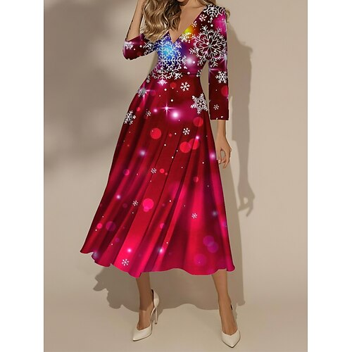 Damen Lässiges Kleid Weihnachtskleid Schaukelkleid Plaid Schneeflocke Bedruckt V Ausschnitt Midikleid Modisch Strassenmode Outdoor Weihnachten 3/4 Ärmel Regular Fit Wein Rote Purpur Herbst Winter S M
Damen Lässiges Kleid Weihnachtskleid Schaukelkleid Plaid Schneeflocke Bedruckt V Ausschnitt Midikleid Modisch Strassenmode Outdoor Weihnachten 3/4 Ärmel Regular Fit Wein Rote Purpur Herbst Winter S M