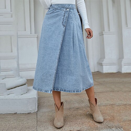 Falda de mujer denim midi faldas azules invierno múltiples bolsillos puntas abiertas moda casual calle diario s m l
Falda de mujer denim midi faldas azules invierno múltiples bolsillos puntas abiertas moda casual calle diario s m l