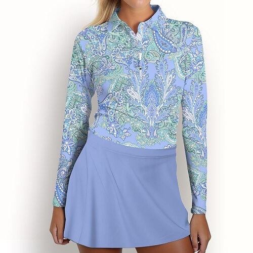Damen poloshirt Golfhemd Geknöpftes Poloshirt Atmungsaktiv Schnelltrocknend Feuchtigkeitsableitung Langarm Golfbekleidung Golfkleidung Regular Fit Paisley-Muster Frühling Herbst Tennis Golfspiel
Damen poloshirt Golfhemd Geknöpftes Poloshirt Atmungsaktiv Schnelltrocknend Feuchtigkeitsableitung Langarm Golfbekleidung Golfkleidung Regular Fit Paisley-Muster Frühling Herbst Tennis Golfspiel