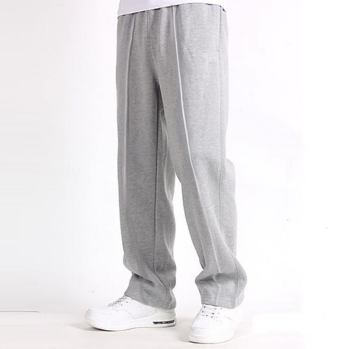 

Men's Sweatpants Joggers Wide Leg Sweatpants Trousers Pocket Elastic Waist Plain Comfort Breathable Outdoor Daily Going out Casual Big and Tall Black Light Grey