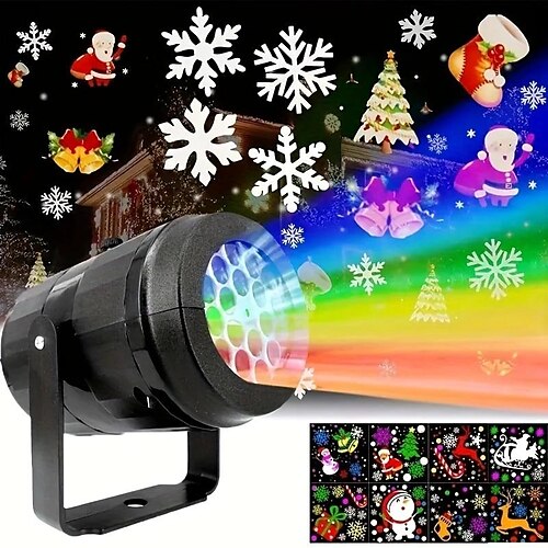 Luzes de projetor de floco de neve, luzes de decoração de natal, lasers rotativos coloridos, luzes de floco de neve, luzes de palco de atmosfera festiva
Luzes de projetor de floco de neve, luzes de decoração de natal, lasers rotativos coloridos, luzes de floco de neve, luzes de palco de atmosfera festiva