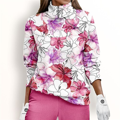 Femme Sweat à capuche de golf Pull de golf Sweat Golf Chaud Respirable Evacuation de l'humidité manche longue Vêtements d'extérieur de golf Top Standard 1/4 Zip Col Montant Floral Imprimé Printemps
Femme Sweat à capuche de golf Pull de golf Sweat Golf Chaud Respirable Evacuation de l'humidité manche longue Vêtements d'extérieur de golf Top Standard 1/4 Zip Col Montant Floral Imprimé Printemps