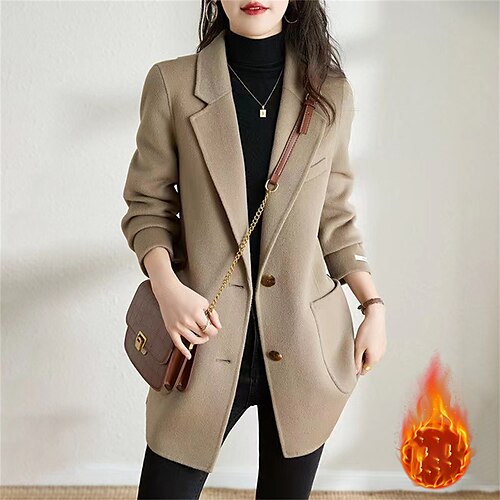Manteau Femme Plein Air Usage quotidien Vacances Sortie mode Décontractées Style de rue Avec poches Avec ceinture Normal Manteau Noir Kaki Automne Hiver Boutonnage Simple Revers Standard M L XL 2XL
Manteau Femme Plein Air Usage quotidien Vacances Sortie mode Décontractées Style de rue Avec poches Avec ceinture Normal Manteau Noir Kaki Automne Hiver Boutonnage Simple Revers Standard M L XL 2XL