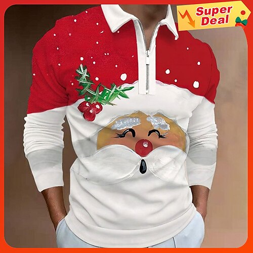 Per uomo POLO Camicia da golf Golf Babbo Natale Collo ripiegabile Vinaccia Bianco rosso Rossoverde militarebianco Nero Bianco Stampa 3D Strada Informale Manica lunga Cerniera Stampa Abbigliamento
Per uomo POLO Camicia da golf Golf Babbo Natale Collo ripiegabile Vinaccia Bianco rosso Rossoverde militarebianco Nero Bianco Stampa 3D Strada Informale Manica lunga Cerniera Stampa Abbigliamento