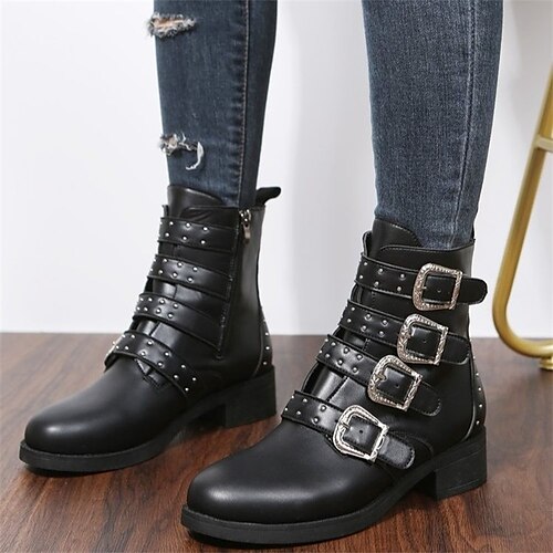 Mulheres Botas Coturnos Tamanhos Grandes Ao ar livre Diário Botas Botas Tornozelo Tachas Salto de bloco Ponta Redonda Vintage Casual Minimalismo Couro Ecológico zíper Preto
Mulheres Botas Coturnos Tamanhos Grandes Ao ar livre Diário Botas Botas Tornozelo Tachas Salto de bloco Ponta Redonda Vintage Casual Minimalismo Couro Ecológico zíper Preto