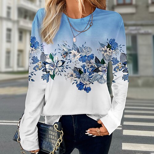 Mujer Camiseta Amarillo Rosa Azul Piscina Floral Estampado Manga Larga Festivos Fin de semana Moda Escote Redondo Ajuste regular Flor Pintura Primavera Otoño
Mujer Camiseta Amarillo Rosa Azul Piscina Floral Estampado Manga Larga Festivos Fin de semana Moda Escote Redondo Ajuste regular Flor Pintura Primavera Otoño