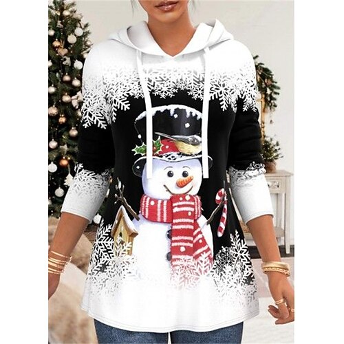 Femme Sweat à capuche Sweat Sweat-shirt de Noël Vêtement de sport Festival Cordon Imprimer Blanche Bonhomme de neige Motif de flocon de neige Soirée Noël Sweat à capuche manche longue haut
Femme Sweat à capuche Sweat Sweat-shirt de Noël Vêtement de sport Festival Cordon Imprimer Blanche Bonhomme de neige Motif de flocon de neige Soirée Noël Sweat à capuche manche longue haut
