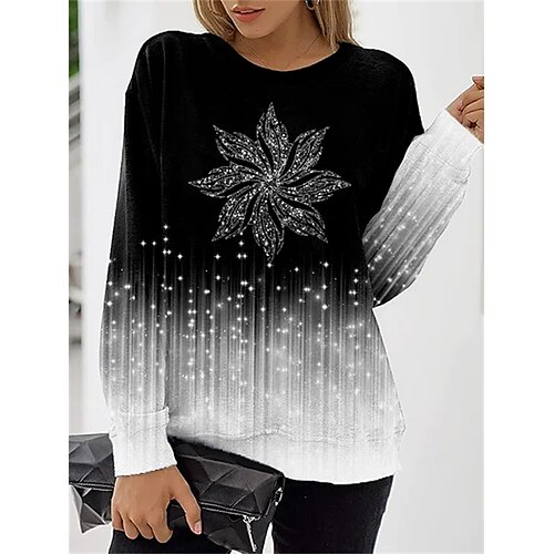 Damen Zur Seite fahren Weihnachts -Sweatshirt Sportbekleidung Festival Bedruckt Schwarz Schneeflocke Party Weihnachten Rundhalsausschnitt Langarm Oberteil Mikro-elastisch Herbst Winter
Damen Zur Seite fahren Weihnachts -Sweatshirt Sportbekleidung Festival Bedruckt Schwarz Schneeflocke Party Weihnachten Rundhalsausschnitt Langarm Oberteil Mikro-elastisch Herbst Winter
