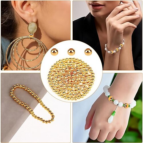 100 peças de contas espaçadoras redondas para fazer joias, contas de aço inoxidável douradas de 6 mm, contas de bola soltas e lisas, contas pequenas com furo para pulseira, fazendo suprimentos de
100 peças de contas espaçadoras redondas para fazer joias, contas de aço inoxidável douradas de 6 mm, contas de bola soltas e lisas, contas pequenas com furo para pulseira, fazendo suprimentos de