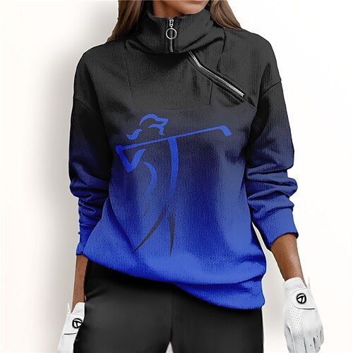Damen Golf-Hoodie Golfpullover Golf-Sweatshirt warm Atmungsaktiv Feuchtigkeitsableitung Langarm Golf-Oberbekleidung Shirt Regular Fit 1/4 Reißverschluss Stehkragen Farbverläufe Bedruckt Frühling
Damen Golf-Hoodie Golfpullover Golf-Sweatshirt warm Atmungsaktiv Feuchtigkeitsableitung Langarm Golf-Oberbekleidung Shirt Regular Fit 1/4 Reißverschluss Stehkragen Farbverläufe Bedruckt Frühling