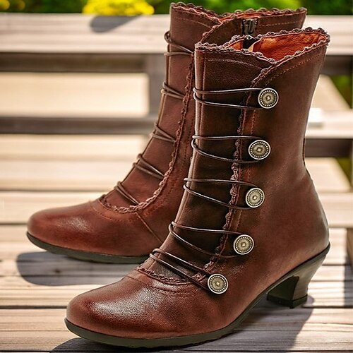 Femme Bottes Chaussures Bullock Grandes Tailles Bottes à talons Extérieur du quotidien Bottines Bottines Talon de chaton Bout rond Rétro Vintage Mode Elégant Faux Cuir Lacet Couleur unie Marron
Femme Bottes Chaussures Bullock Grandes Tailles Bottes à talons Extérieur du quotidien Bottines Bottines Talon de chaton Bout rond Rétro Vintage Mode Elégant Faux Cuir Lacet Couleur unie Marron
