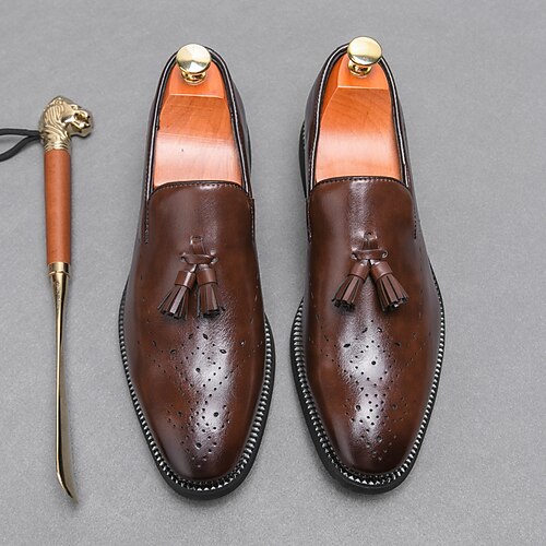 Homens Mocassins e Slip-Ons Bullock Shoes Sapatos de vestir Mocassins Tassel Negócio Formais Diário Couro Ecológico Confortável Antiderrapante Mocassim Preto Marron Primavera Outono
Homens Mocassins e Slip-Ons Bullock Shoes Sapatos de vestir Mocassins Tassel Negócio Formais Diário Couro Ecológico Confortável Antiderrapante Mocassim Preto Marron Primavera Outono
