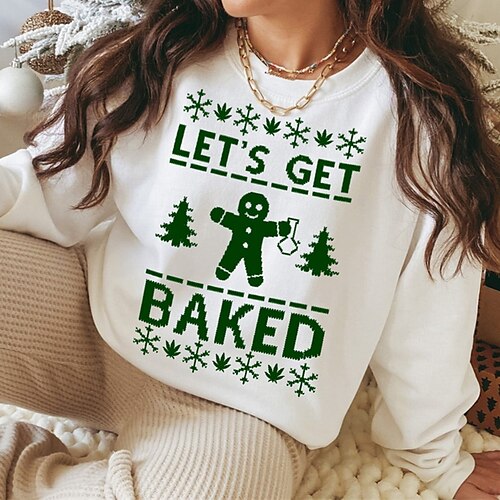 Women's Pullover Christmas Sweatshirt Festival Black White Green Ugly Christmas Christmas Casual Round Neck Long Sleeve Top Micro-elastic Fall Winter
Women's Pullover Christmas Sweatshirt Festival Black White Green Ugly Christmas Christmas Casual Round Neck Long Sleeve Top Micro-elastic Fall Winter