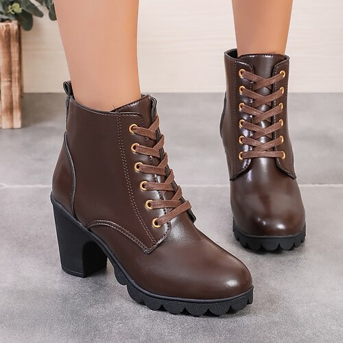 Damen Stiefel Springerstiefel B¨¹ro Täglich Stiefeletten Stiefeletten Blockabsatz Runde Zehe Brautkleider schlicht Kunstleder Schnürsenkel Schwarz Braun
Damen Stiefel Springerstiefel B¨¹ro Täglich Stiefeletten Stiefeletten Blockabsatz Runde Zehe Brautkleider schlicht Kunstleder Schnürsenkel Schwarz Braun