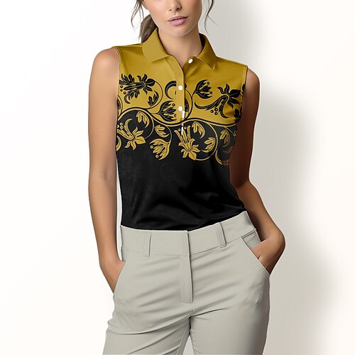 Women's Polo Shirt Golf Shirt Button Up Polo Breathable Quick Dry Moisture Wicking Sleeveless Golf Apparel Golf Clothes Regular Fit Floral Summer Tennis Golf Pickleball
Women's Polo Shirt Golf Shirt Button Up Polo Breathable Quick Dry Moisture Wicking Sleeveless Golf Apparel Golf Clothes Regular Fit Floral Summer Tennis Golf Pickleball