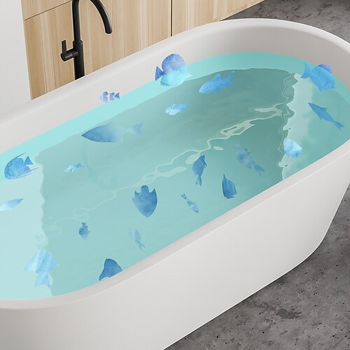 Mur auto-adhésif imperméable de petit poisson bleu de 6 pièces avec l'autocollant antidérapant de décoration de baignoire.
Mur auto-adhésif imperméable de petit poisson bleu de 6 pièces avec l'autocollant antidérapant de décoration de baignoire.