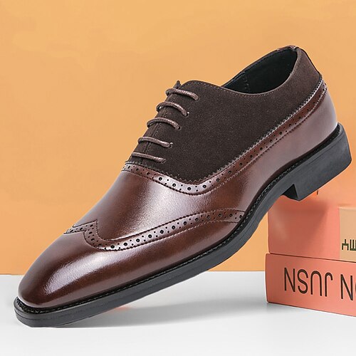 Men's Oxfords Derby Shoes Brogue Dress Shoes Wingtip Shoes Walking Business Daily PU Comfortable Lace-up Black Brown Spring Fall
Men's Oxfords Derby Shoes Brogue Dress Shoes Wingtip Shoes Walking Business Daily PU Comfortable Lace-up Black Brown Spring Fall