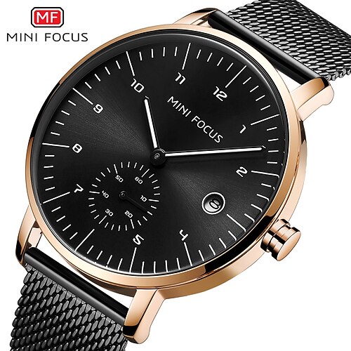 Mini Focus Herren-Quarzuhr, modische, lässige Armbanduhr, Kalender, wasserdichte Dekoration, Edelstahluhr
Mini Focus Herren-Quarzuhr, modische, lässige Armbanduhr, Kalender, wasserdichte Dekoration, Edelstahluhr