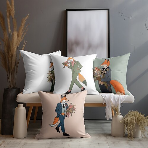 Cartoon Fox Double Side Pillow Cover 4PC Soft Decorative Square Cushion Case Pillowcase for Bedroom Livingroom Sofa Couch Chair
Cartoon Fox Double Side Pillow Cover 4PC Soft Decorative Square Cushion Case Pillowcase for Bedroom Livingroom Sofa Couch Chair