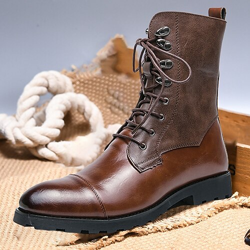 Homme Bottes Bottes de motard Bottes de Combat Rétro Marche Décontractées du quotidien Cuir Confortable Bottine / Demi Botte Lacet Noir Marron Printemps Automne
Homme Bottes Bottes de motard Bottes de Combat Rétro Marche Décontractées du quotidien Cuir Confortable Bottine / Demi Botte Lacet Noir Marron Printemps Automne