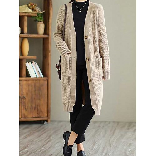 Gilet Cardigan Femme A côtes Tricoter Col V Polyester Bouton Poche Tricoté Automne Hiver Longue Extérieur du quotidien Sortie mode Décontractées Flexible manche longue Couleur unie Noir Kaki Abricot
Gilet Cardigan Femme A côtes Tricoter Col V Polyester Bouton Poche Tricoté Automne Hiver Longue Extérieur du quotidien Sortie mode Décontractées Flexible manche longue Couleur unie Noir Kaki Abricot
