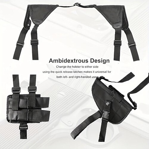 Maximize Your Outdoor Activities with this Adjustable Vertical Tactical Holster - Multifunctional Concealment for Shoulder or Hiking Vest!
Maximize Your Outdoor Activities with this Adjustable Vertical Tactical Holster - Multifunctional Concealment for Shoulder or Hiking Vest!