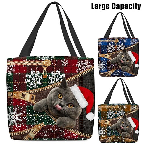Women's Tote Shoulder Bag Canvas Tote Bag Polyester Outdoor Christmas Shopping Print Large Capacity Foldable Lightweight Cat Character Red Blue Orange
Women's Tote Shoulder Bag Canvas Tote Bag Polyester Outdoor Christmas Shopping Print Large Capacity Foldable Lightweight Cat Character Red Blue Orange