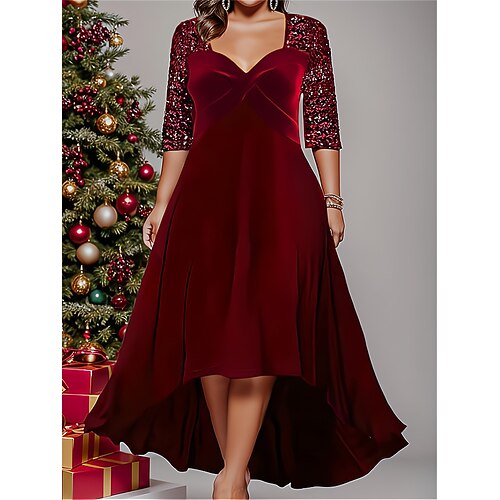 Per donna Plus Size Abito di velluto Abito con paillettes Abito da ballo Abito lungo Abito lungo Nero Vino Blu Reale Mezza manica Colore puro Con lustrini Primavera Autunno Inverno Squadrata Di
Per donna Plus Size Abito di velluto Abito con paillettes Abito da ballo Abito lungo Abito lungo Nero Vino Blu Reale Mezza manica Colore puro Con lustrini Primavera Autunno Inverno Squadrata Di