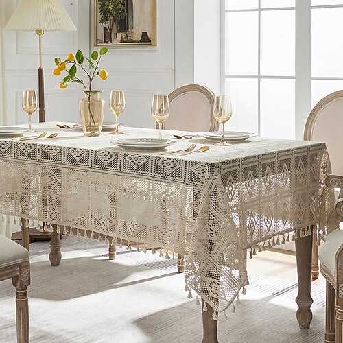 Mantel rectangular blanco con borlas, mantel de granja, mantel para fiesta, cena familiar, restaurante
Mantel rectangular blanco con borlas, mantel de granja, mantel para fiesta, cena familiar, restaurante
