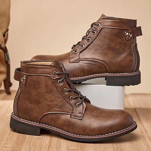 Homme Bottes Bottes de motard Bottes de Combat Rétro Marche Décontractées du quotidien Cuir Confortable Bottine / Demi Botte Lacet Noir Marron Printemps Automne
Homme Bottes Bottes de motard Bottes de Combat Rétro Marche Décontractées du quotidien Cuir Confortable Bottine / Demi Botte Lacet Noir Marron Printemps Automne