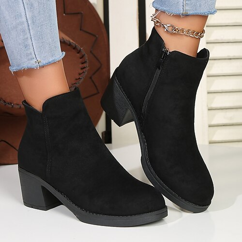 Women's Boots Plus Size Heel Boots Outdoor Daily Booties Ankle Boots Chunky Heel Round Toe Elegant Plush Casual PU Zipper Solid Color Black
Women's Boots Plus Size Heel Boots Outdoor Daily Booties Ankle Boots Chunky Heel Round Toe Elegant Plush Casual PU Zipper Solid Color Black
