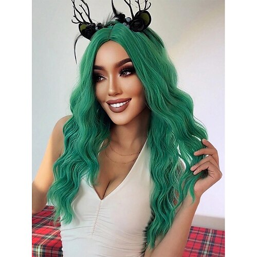 Perucas de onda de água com franja perucas de natal de halloween cor verde 26 polegadas longo ondulado onda profunda perucas sintéticas de fibra resistente ao calor
Perucas de onda de água com franja perucas de natal de halloween cor verde 26 polegadas longo ondulado onda profunda perucas sintéticas de fibra resistente ao calor