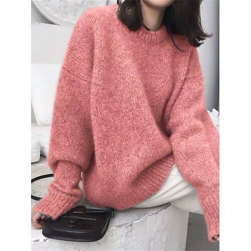 Mujer Suéter de punto Cuello Barco Estriado Tejer Poliéster De Gran Tamaño Otoño Invierno Regular Exterior Diario Festivos Vintage Elegante Casual Manga Larga Color sólido Negro Rosa Color Camello
Mujer Suéter de punto Cuello Barco Estriado Tejer Poliéster De Gran Tamaño Otoño Invierno Regular Exterior Diario Festivos Vintage Elegante Casual Manga Larga Color sólido Negro Rosa Color Camello
