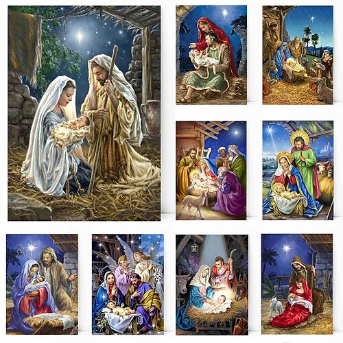 Toile d'art mural de noël, nativité de jésus, vierge marie, imprimés et affiches, peinture en tissu décoratif pour salon, images sans cadre
Toile d'art mural de noël, nativité de jésus, vierge marie, imprimés et affiches, peinture en tissu décoratif pour salon, images sans cadre