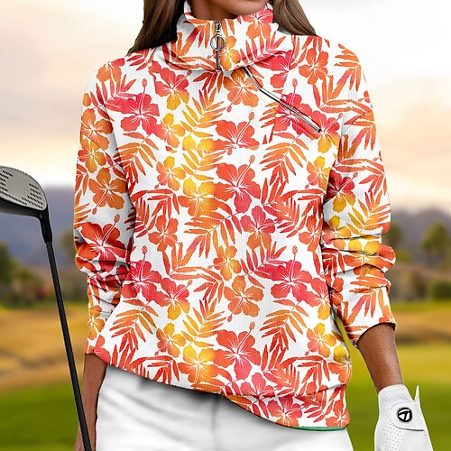 Mujer Sudadera con capucha de golf Jersey de golf Sudadera Golf Mantiene abrigado Transpirable Dispersor de humedad Manga Larga Ropa de golf Camiseta Ajuste regular 1/4 cremallera Cuello alto Floral
Mujer Sudadera con capucha de golf Jersey de golf Sudadera Golf Mantiene abrigado Transpirable Dispersor de humedad Manga Larga Ropa de golf Camiseta Ajuste regular 1/4 cremallera Cuello alto Floral