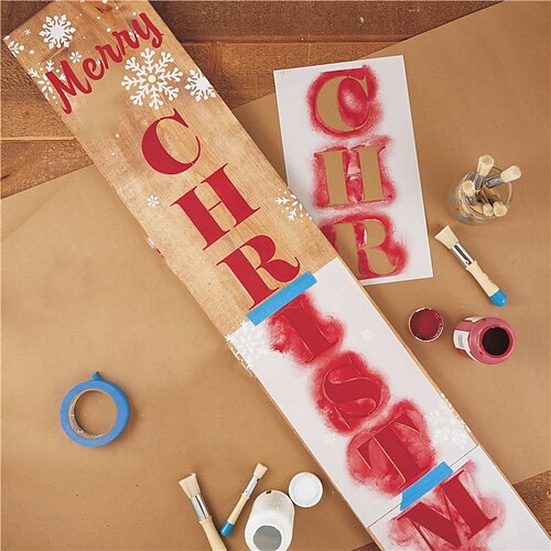 5PCS Christmas Stencils for Painting on Wood-Reusable Vertical Welcome House Sign Christmas Merry Christmas Porch Sign Stencils
5PCS Christmas Stencils for Painting on Wood-Reusable Vertical Welcome House Sign Christmas Merry Christmas Porch Sign Stencils