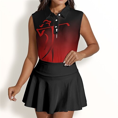 Femme T-shirt POLO Chemise de golf Polo boutonné Respirable Séchage rapide Evacuation de l'humidité Sans Manches Vêtements de golf Top Standard Dégradé de Couleur Imprimé Eté Tennis Le golf Pickleball
Femme T-shirt POLO Chemise de golf Polo boutonné Respirable Séchage rapide Evacuation de l'humidité Sans Manches Vêtements de golf Top Standard Dégradé de Couleur Imprimé Eté Tennis Le golf Pickleball