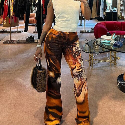 Punk Gothic Y2K Hose mit geradem Bein Hohe Taillenlinie Tiger Damen Cosplay Kostüm Karneval Karnival Hosen
Punk Gothic Y2K Hose mit geradem Bein Hohe Taillenlinie Tiger Damen Cosplay Kostüm Karneval Karnival Hosen