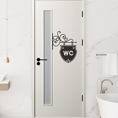 Autocollants muraux avec logo noir pour toilettes, autocollants muraux pour décoration de salle de bain et de maison.
Autocollants muraux avec logo noir pour toilettes, autocollants muraux pour décoration de salle de bain et de maison.