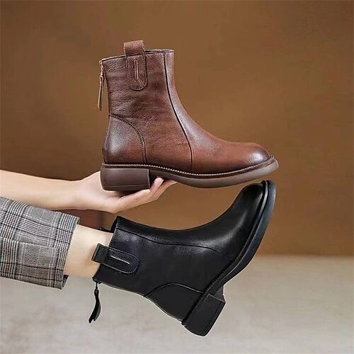 Women's Boots Slouchy Boots Plus Size Outdoor Daily Booties Ankle Boots Flat Heel Round Toe Vintage Elegant Comfort Faux Leather Zipper Solid Color Black Brown
Women's Boots Slouchy Boots Plus Size Outdoor Daily Booties Ankle Boots Flat Heel Round Toe Vintage Elegant Comfort Faux Leather Zipper Solid Color Black Brown